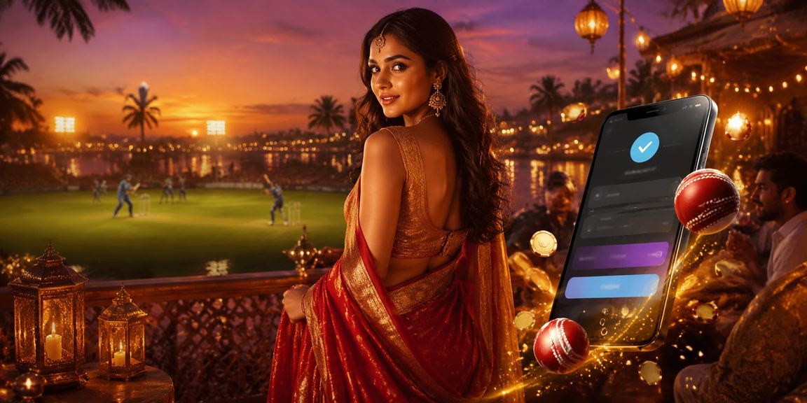 Cricket betting at beautiful Goa beach with woman in saree